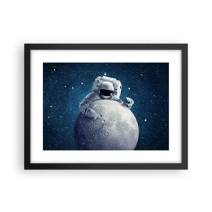 Poster in cornice nera - Burlone spaziale - 40x30 cm