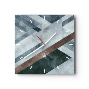Orologio da parete - Orologio in Vetro - La ricercata eleganza della geometria - 40x40 cm