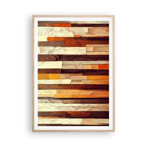 Poster in cornice rovere chiaro - L'inno dei legni boschivi - 70x100 cm