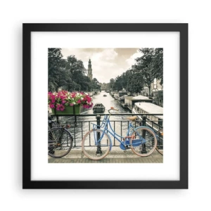 Poster in cornice nera - I colori delle strade di Amsterdam - 30x30 cm