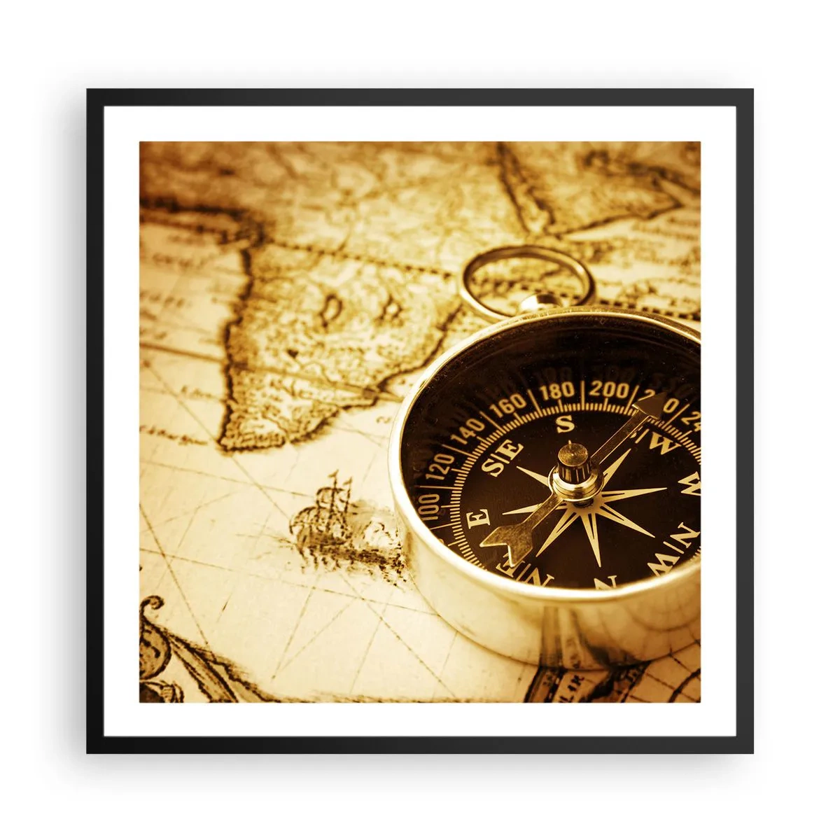 Poster in cornice nera - A est o a ovest? - 60x60 cm