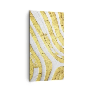 Quadro su tela - Stampe su Tela - Composizione in bianco e oro - 65x120 cm