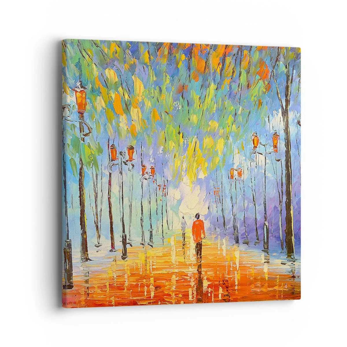 Quadro su tela - Stampe su Tela - Canzone notturna sotto la pioggia - 40x40 cm