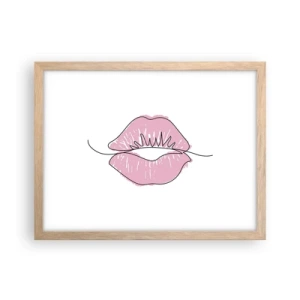 Poster in cornice rovere chiaro - Pronti al bacio? - 40x30 cm