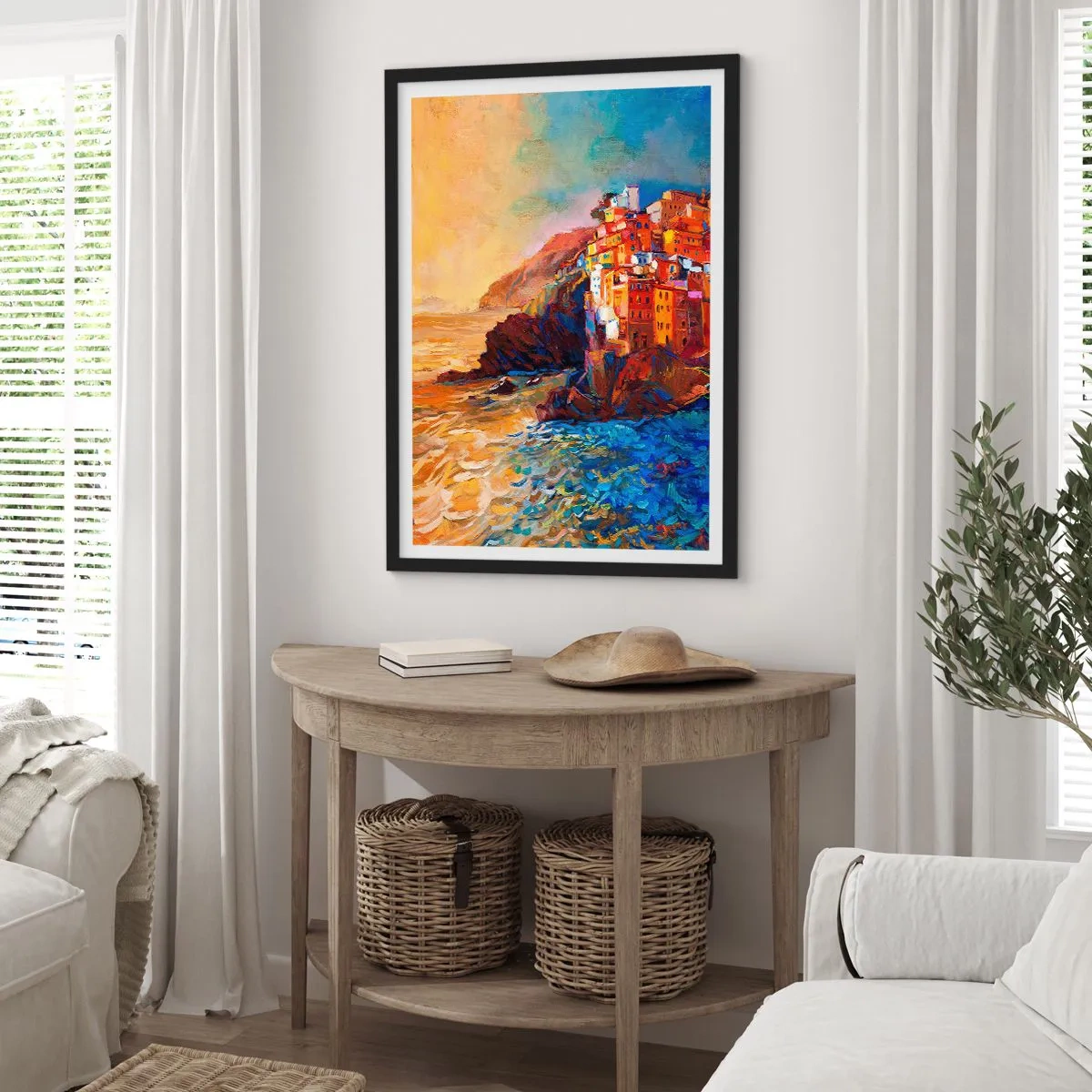 Poster in cornice nera - Atmosfera italiana - 70x100 cm