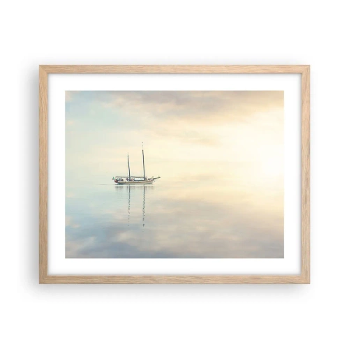 Poster in cornice rovere chiaro - Silenzio in mare - 50x40 cm
