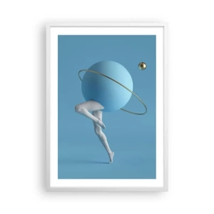 Poster in cornice bianca - E i pianeti folleggiano - 50x70 cm