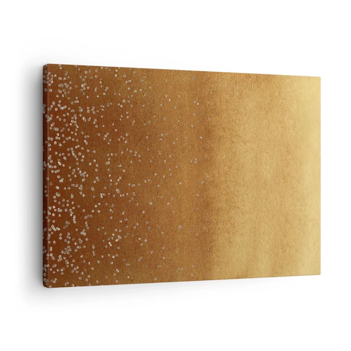 Quadro su tela - Stampe su Tela - Una sfumatura dorata con sottili riflessi e decorazioni - 70x50cm - La nascita della luce - Decorazione murale moderna per soggiorno e camera da letto ARTTOR
