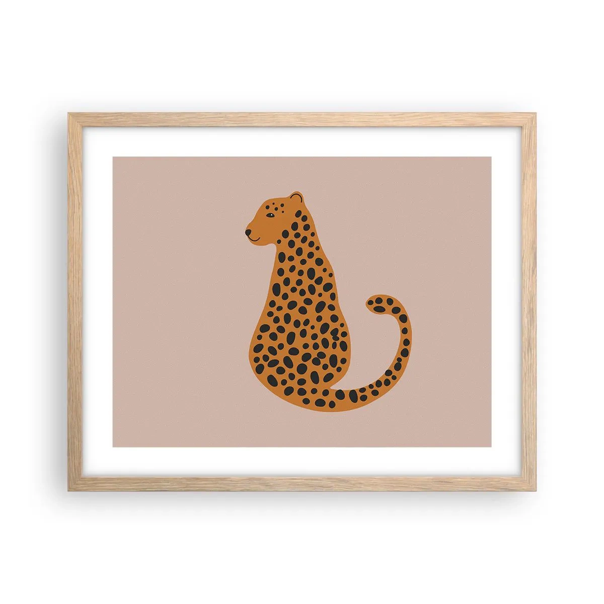 Poster in cornice rovere chiaro - Il leopardo è un motivo di moda - 50x40 cm