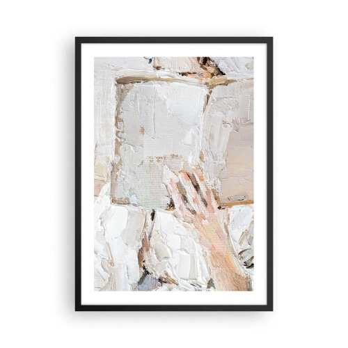 Poster in cornice nera - Immagine strutturata di una mano che tiene un libro aperto. - 50x70cm - In un altro mondo - Decorazione murale moderna per soggiorno e camera da letto ARTTOR