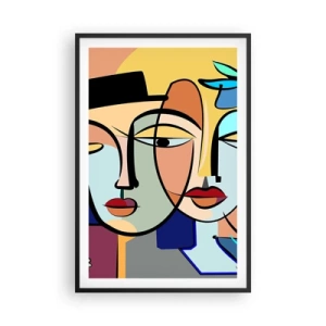 Poster in cornice nera - Appuntamento in stile Picasso - 61x91 cm