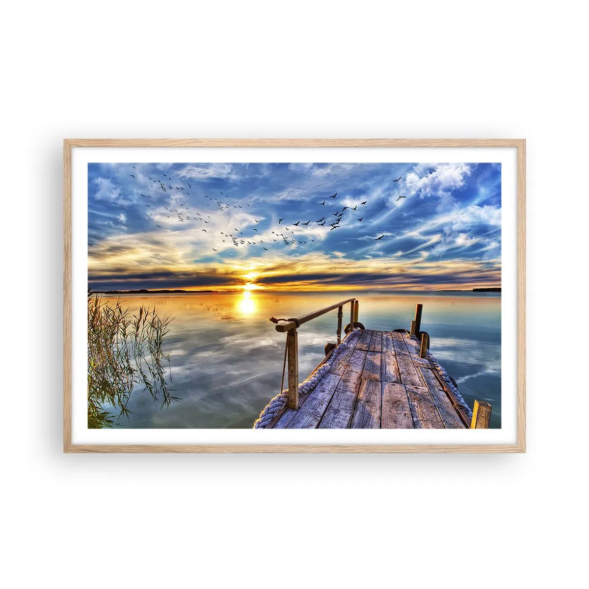 Poster in cornice rovere chiaro - Il vento è andato a dormire - 91x61 cm