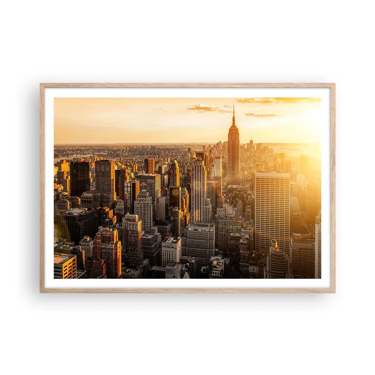 Poster in cornice rovere chiaro - Crescere al sole - 100x70 cm