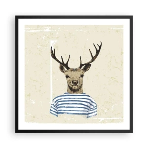 Poster in cornice nera - Mi piacciono le camicie a righe! - 60x60 cm