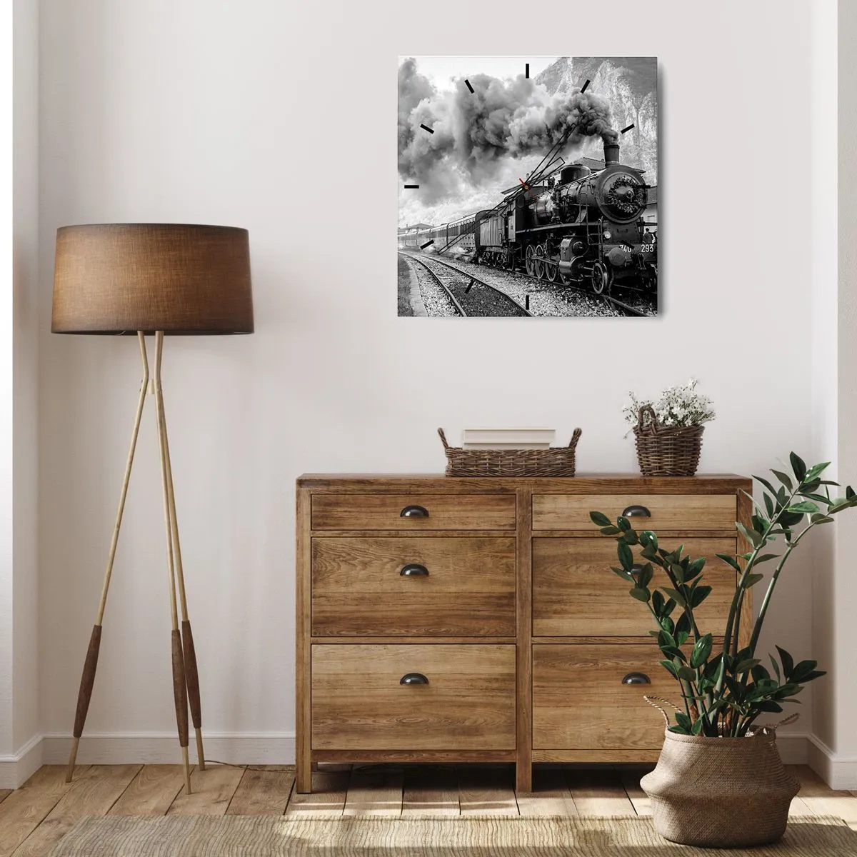 Orologio da parete - Orologio in Vetro - Ferma alla stazione... - 30x30 cm