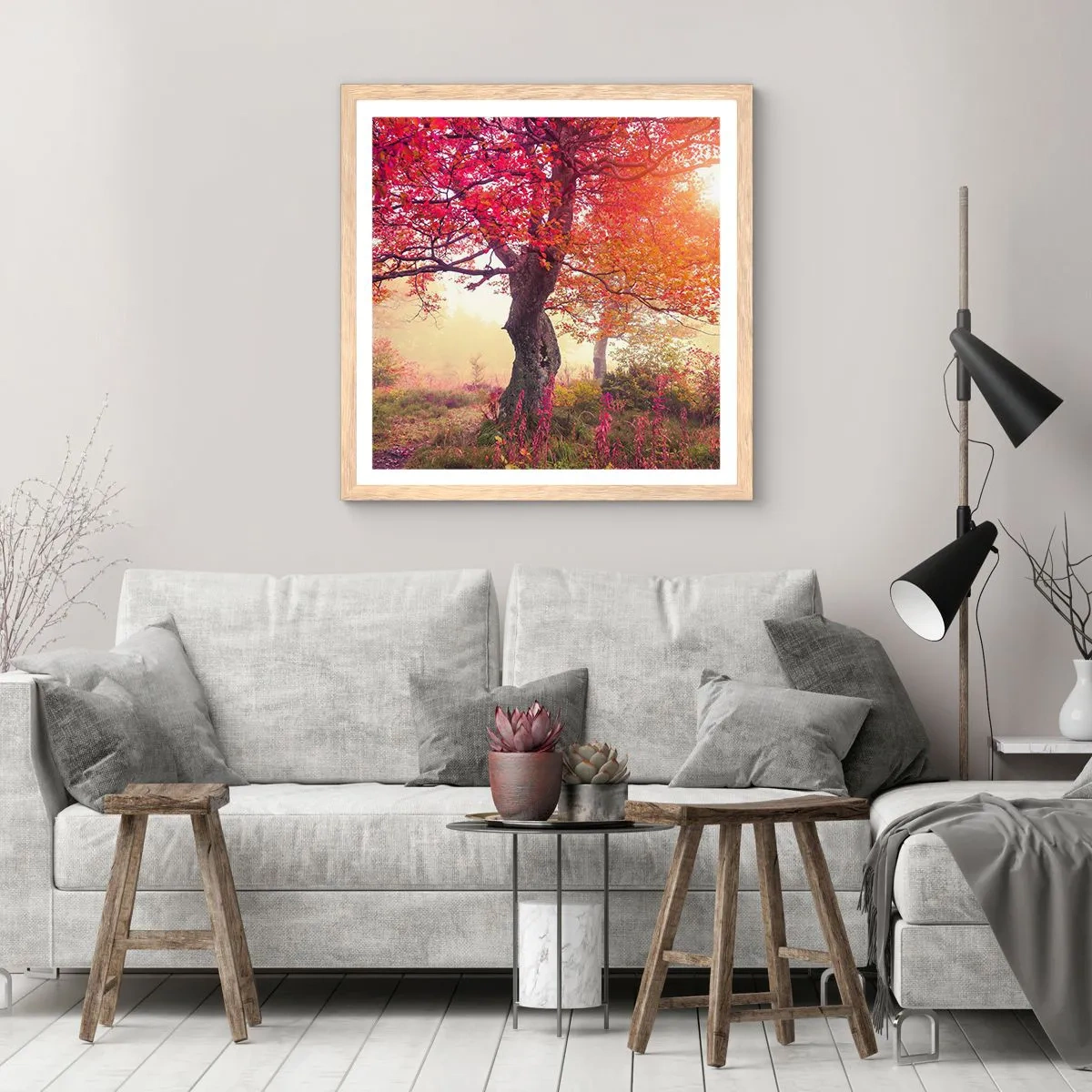 Poster in cornice rovere chiaro - L'esplosione della fioritura - 40x40 cm