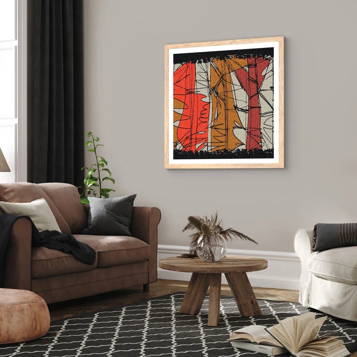 Poster in cornice rovere chiaro - Composizione spontanea - 60x60 cm