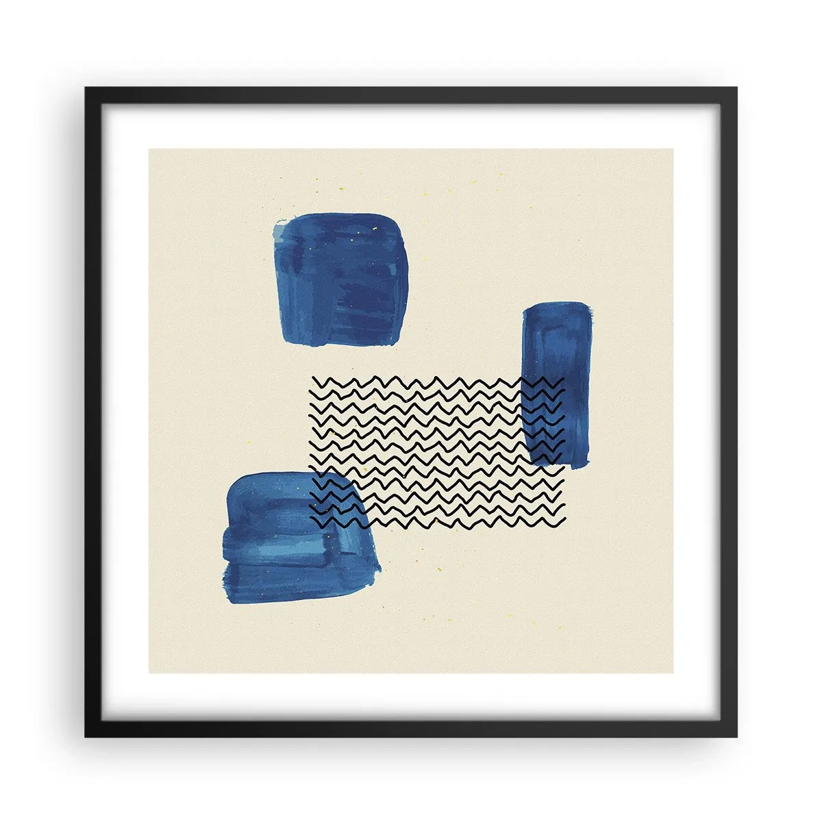 Poster in cornice nera - Quartetto astratto - 50x50 cm