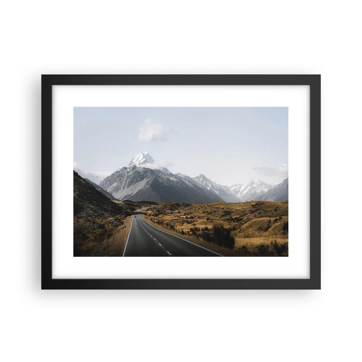 Poster in cornice nera - Via verso il cuore dei monti - 40x30 cm