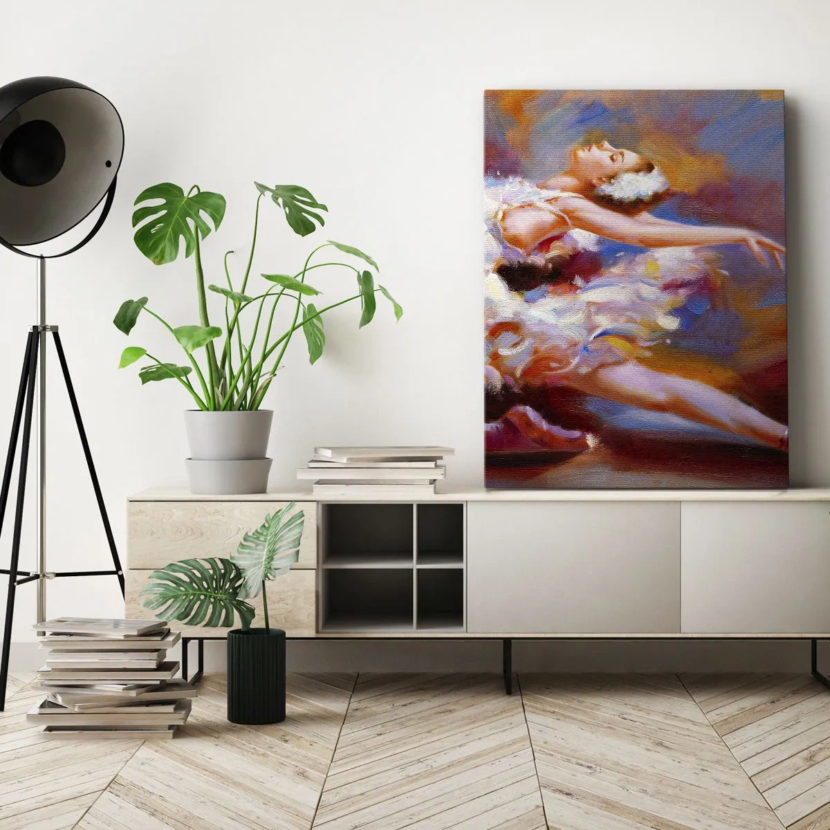 Quadro su tela - Stampe su Tela - La grazia dei cigni - 55x100 cm