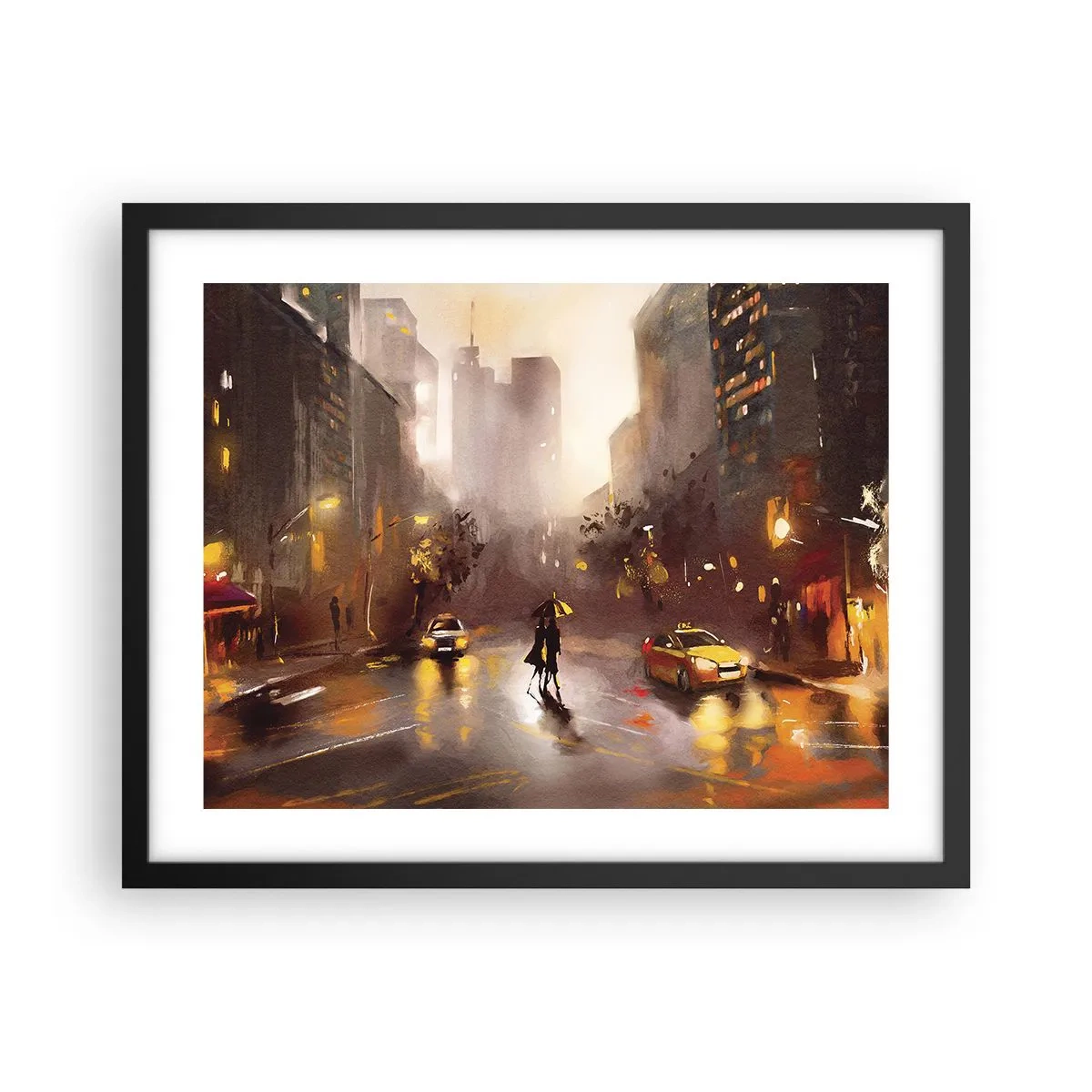 Poster in cornice nera - Nelle luci di New York - 50x40 cm