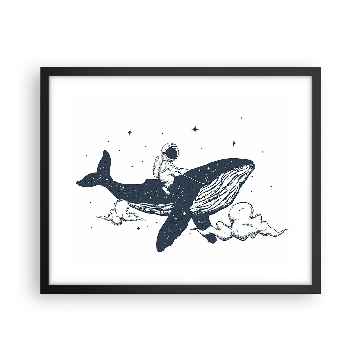 Poster in cornice nera - Avventura nello spazio - 50x40 cm