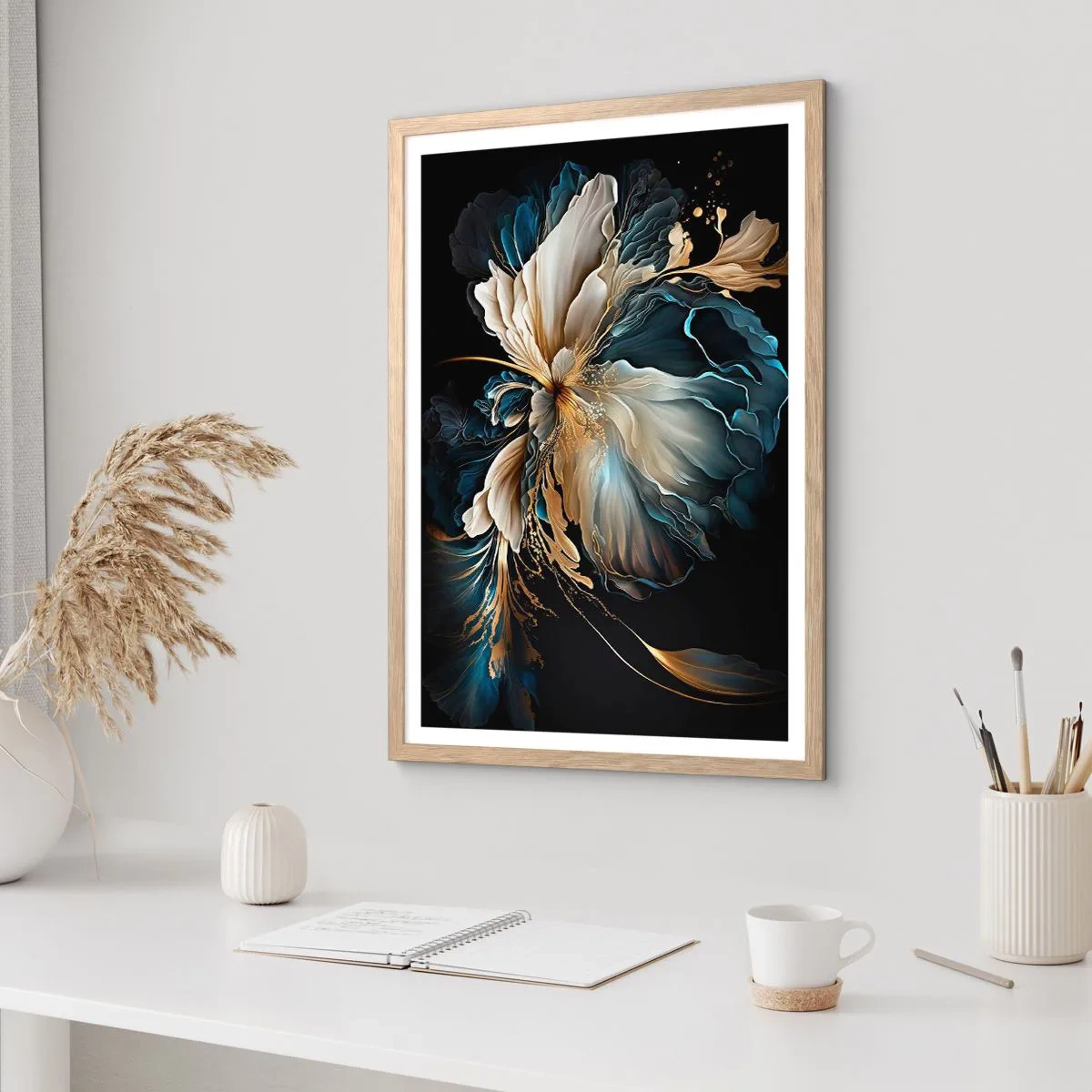 Poster in cornice rovere chiaro - Fantastico fiore di felce - 70x100 cm