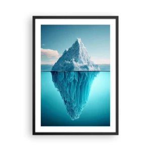 Poster in cornice nera - Un iceberg con la sua parte sottomarina visibile - 50x70cm - Il re del ghiaccio - Decorazione murale moderna per soggiorno e camera da letto ARTTOR
