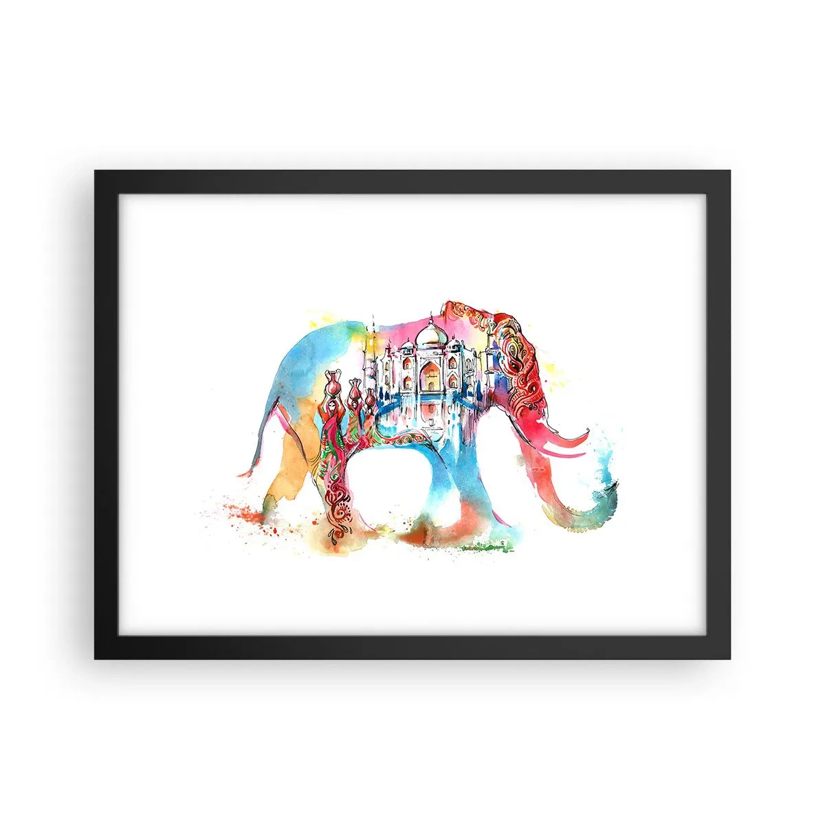 Poster in cornice nera - India: aura d'amore - 40x30 cm