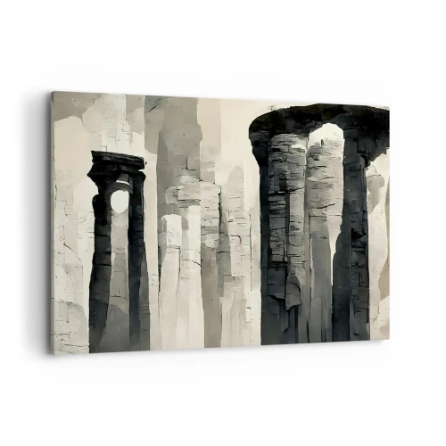 Quadro su tela - Stampe su Tela - Colonne storiche in un ambiente monocromatico suggestivo - 120x80cm - La maestà dell'antichità - Decorazione murale moderna per soggiorno e camera da letto ARTTOR