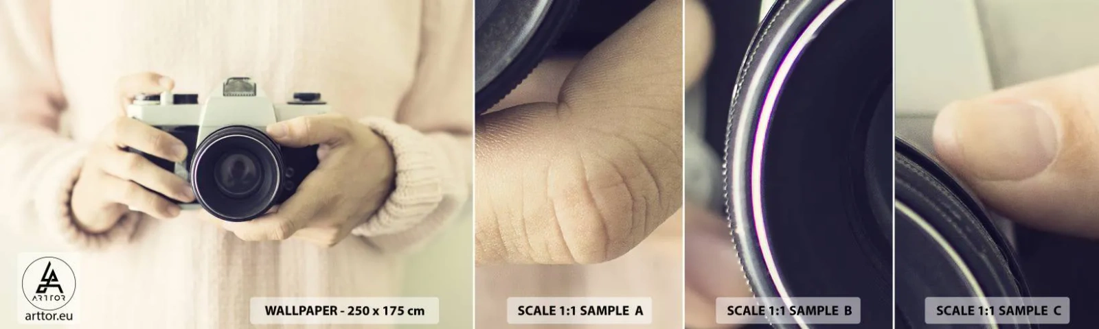 Campione Di Fotomurale Standard Eco - Per vedere meglio... - Telecamera, Vintage ▾, Fotografia - 100x30 cm