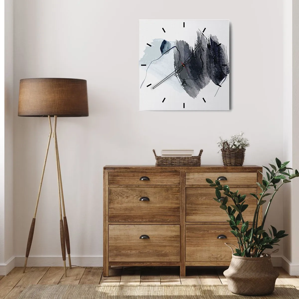 Orologio da parete - Orologio in Vetro - Intensità e movimento - 30x30 cm