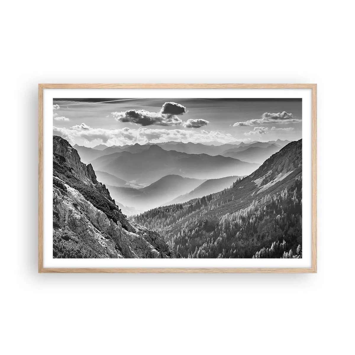 Poster in cornice rovere chiaro - Fino all'orizzonte - 91x61 cm