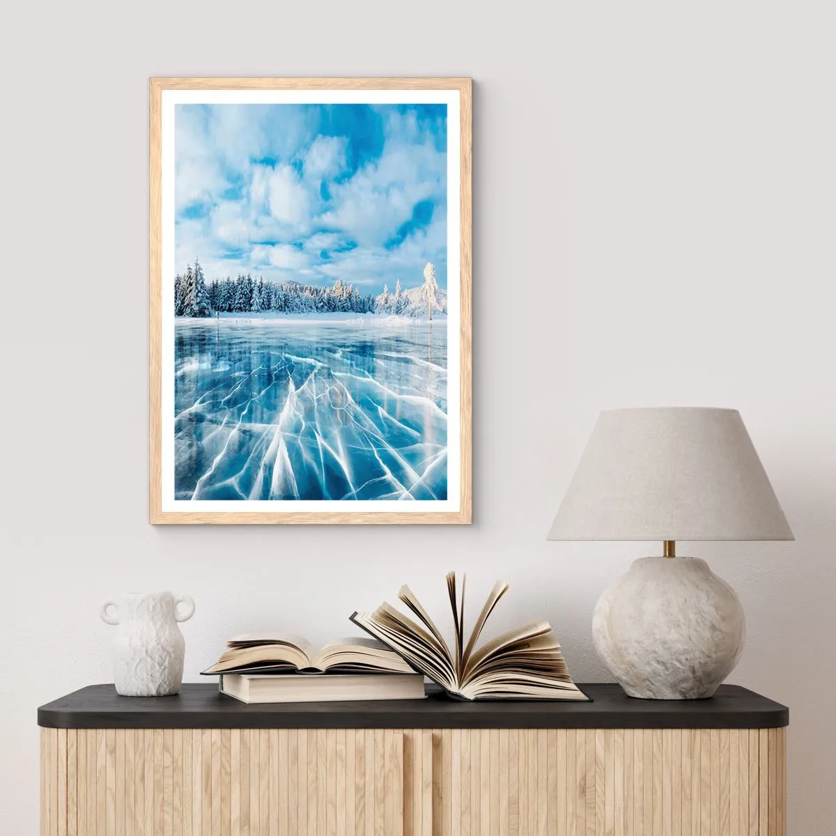 Poster in cornice rovere chiaro - Vista lucente e cristallina - 30x40 cm