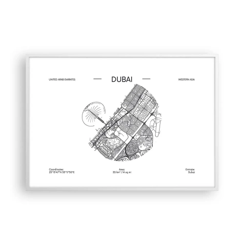 Poster in cornice bianca - Anatomia di Dubai - 100x70 cm