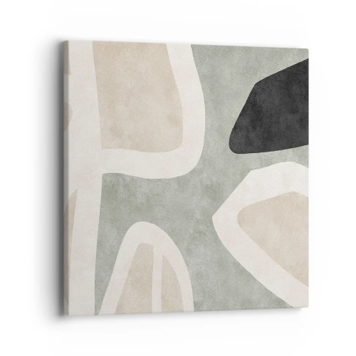 Quadro su tela - Stampe su Tela - Composizione con motivi in nero - 40x40 cm