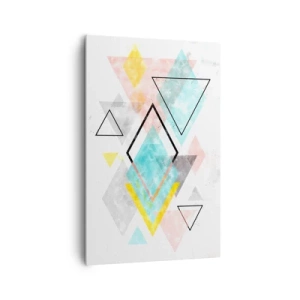 Quadro su tela - Stampe su Tela - Motivi geometrici colorati su sfondo bianco - 80x120cm - Gioco geometrico - Decorazione murale moderna per soggiorno e camera da letto ARTTOR