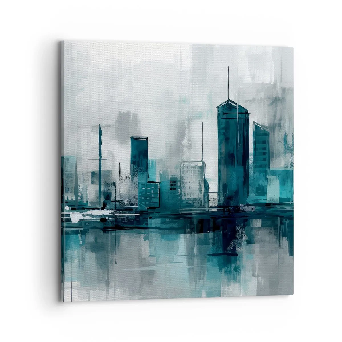 Quadro su tela - Stampe su Tela - La città al colore della pioggia - 70x70 cm