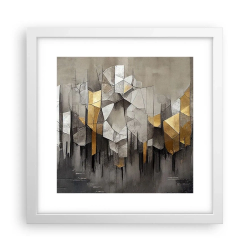 Poster in cornice bianca - Composizione di ghiaccio e luce - 30x30 cm