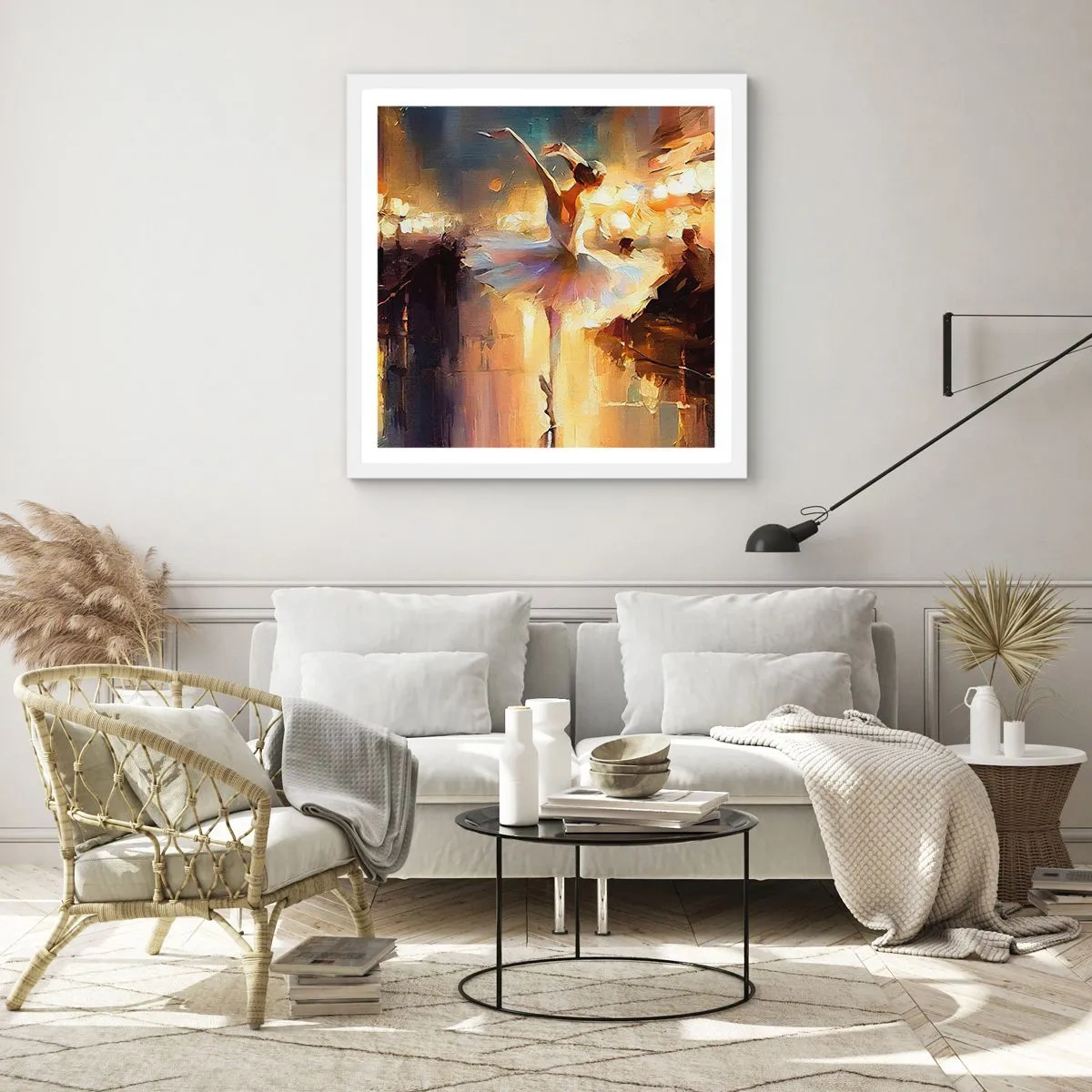 Poster in cornice bianca - Miracolo nella strada - 40x40 cm