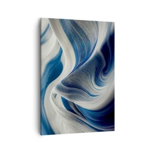 Quadro su tela - Stampe su Tela - Onde astratte nei toni del blu e del bianco - 50x70cm - Fluidità di blu e di bianco - Decorazione murale moderna per soggiorno e camera da letto ARTTOR