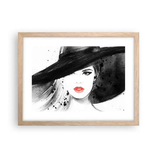 Poster in cornice rovere chiaro - Donna in nero - 40x30 cm