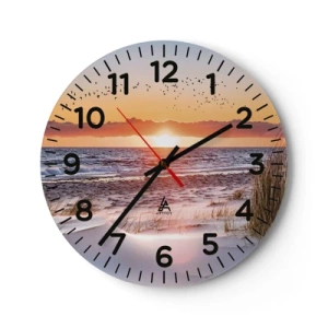 Orologio da parete - Orologio in Vetro - Paesaggio orizzontale - 40x40 cm