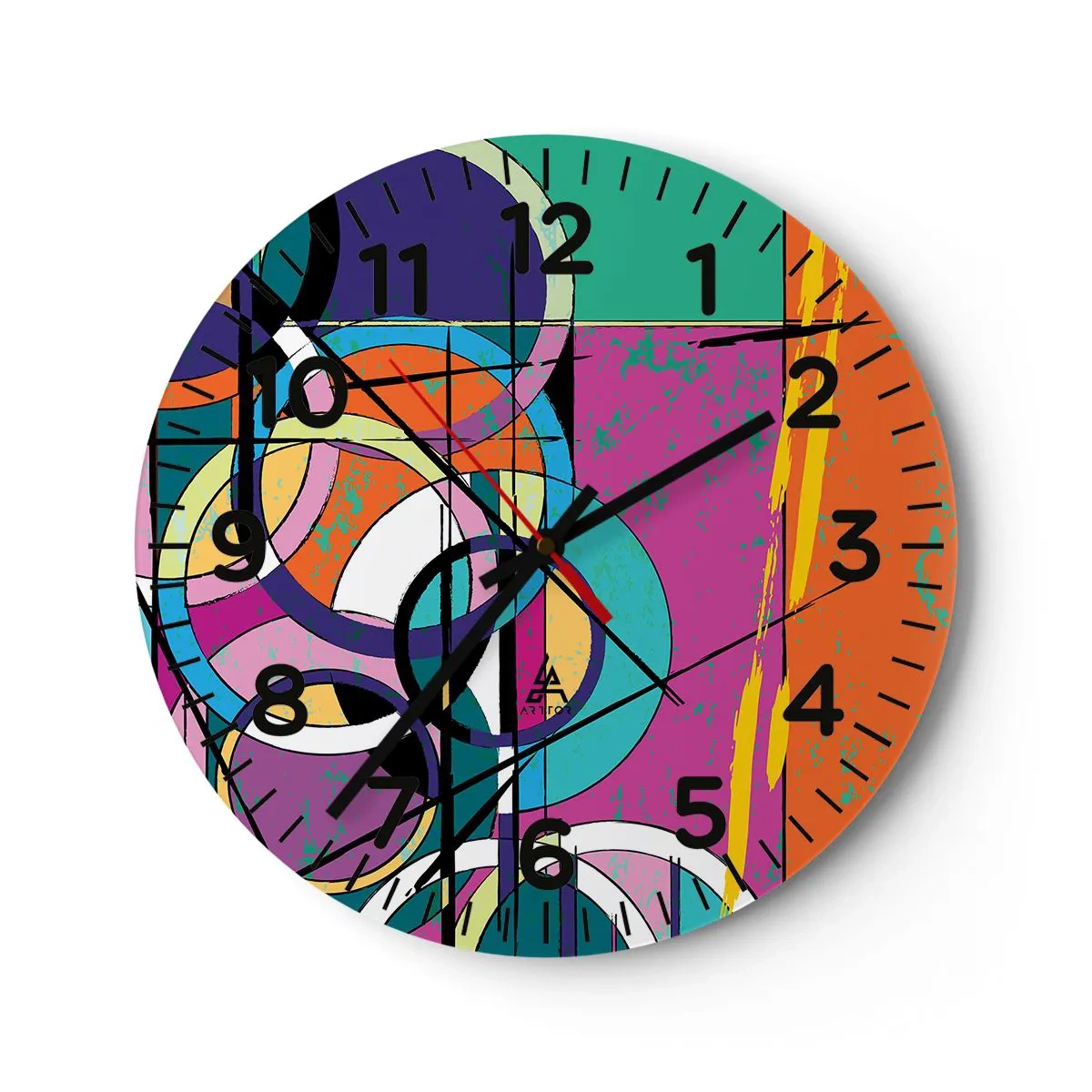 Orologio da parete - Orologio in Vetro - Un cerchio dietro l'altro - 40x40 cm