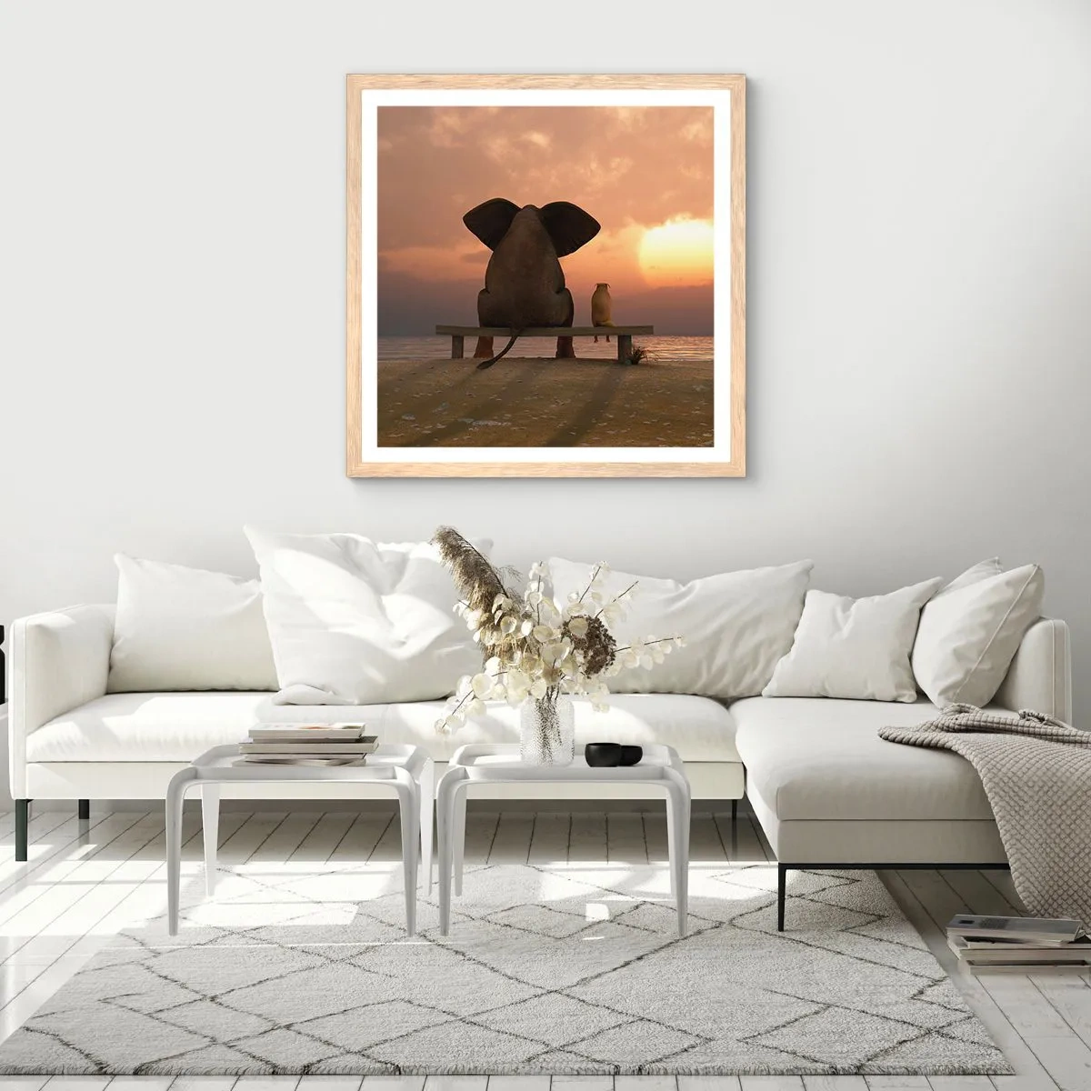 Poster in cornice rovere chiaro - A volte bisogna tacere - 50x50 cm