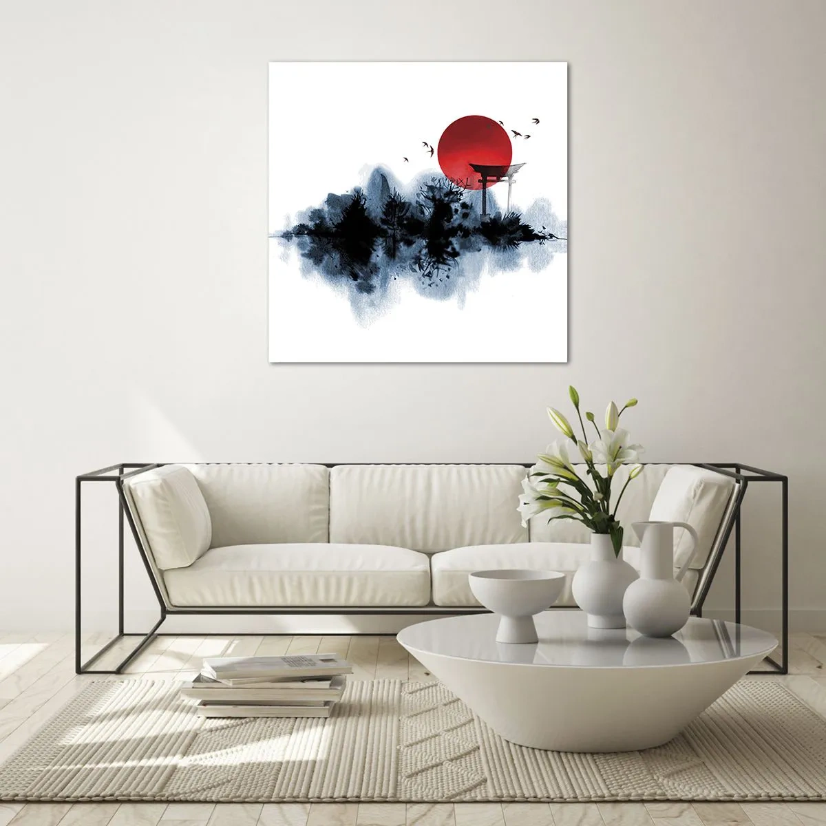 Quadro su vetro - Vista giapponese - 60x60 cm