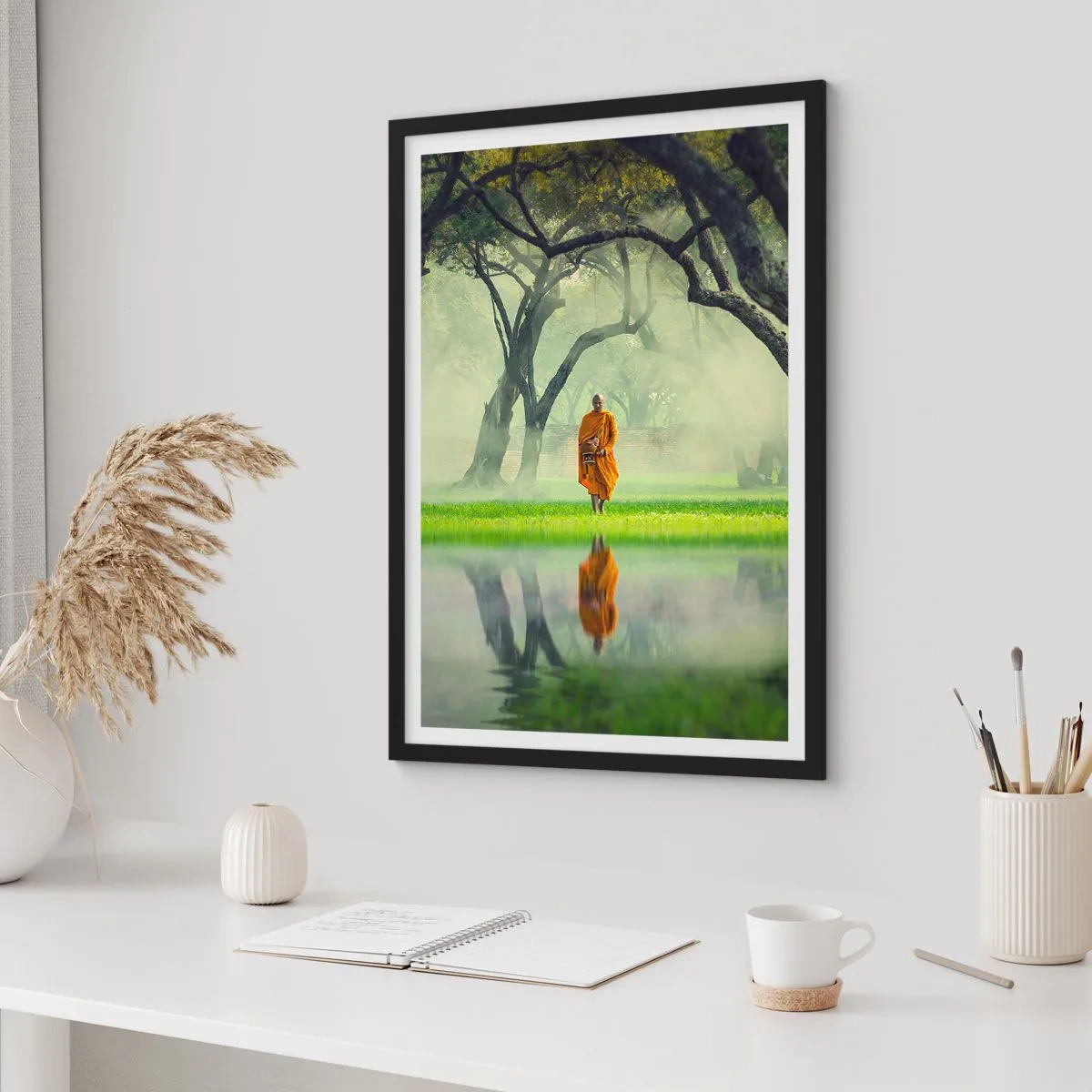 Poster in cornice nera - In cammino verso l'illuminazione - 40x50 cm