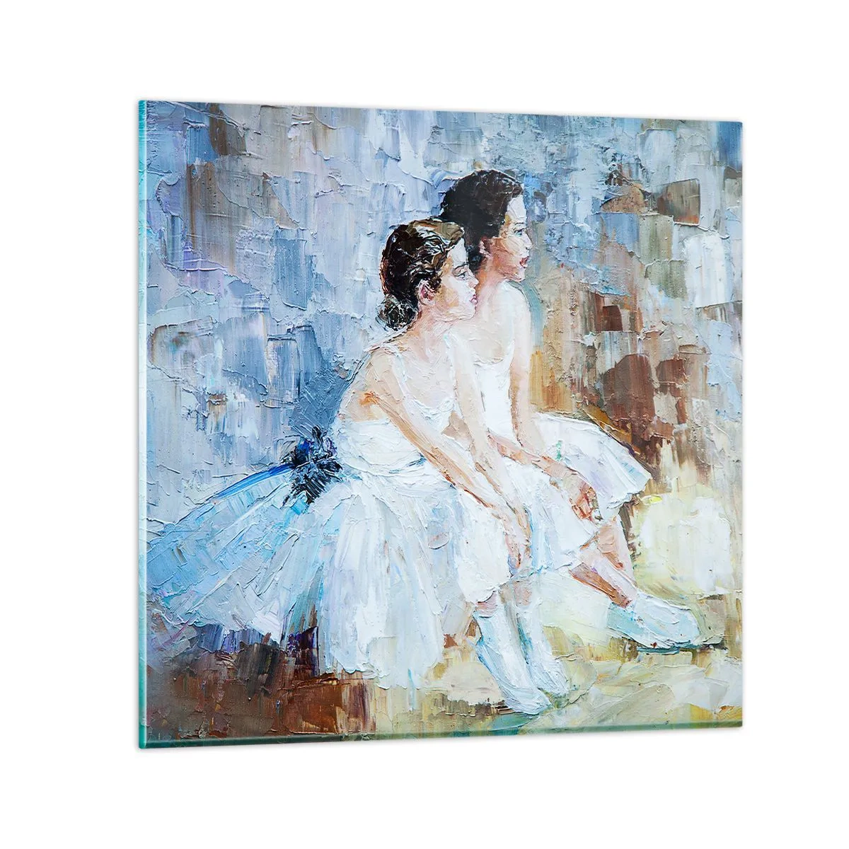 Quadro su vetro - Il riposo dei giovani cigni - 40x40 cm