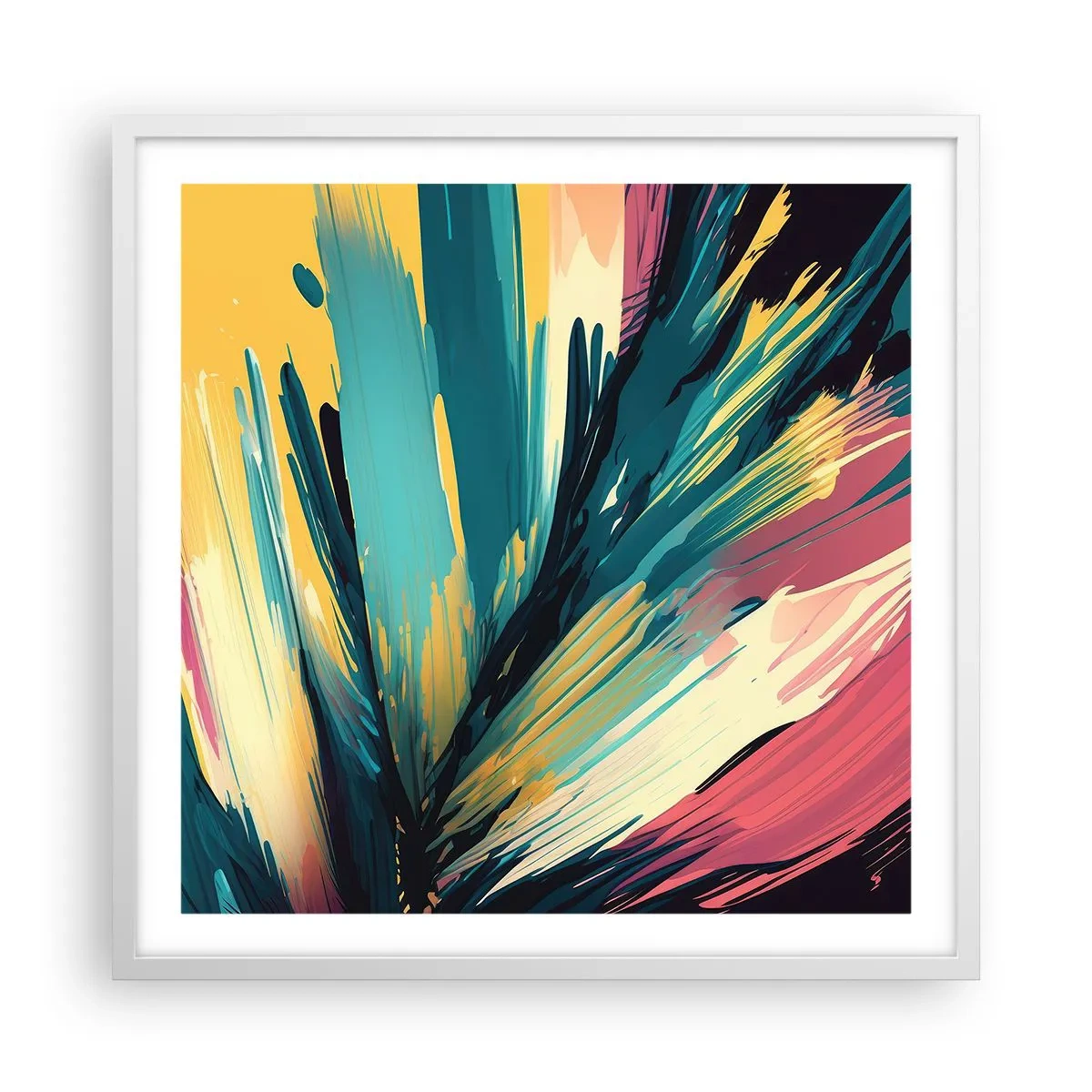 Poster in cornice bianca - Composizione: esplosione di gioia - 60x60 cm