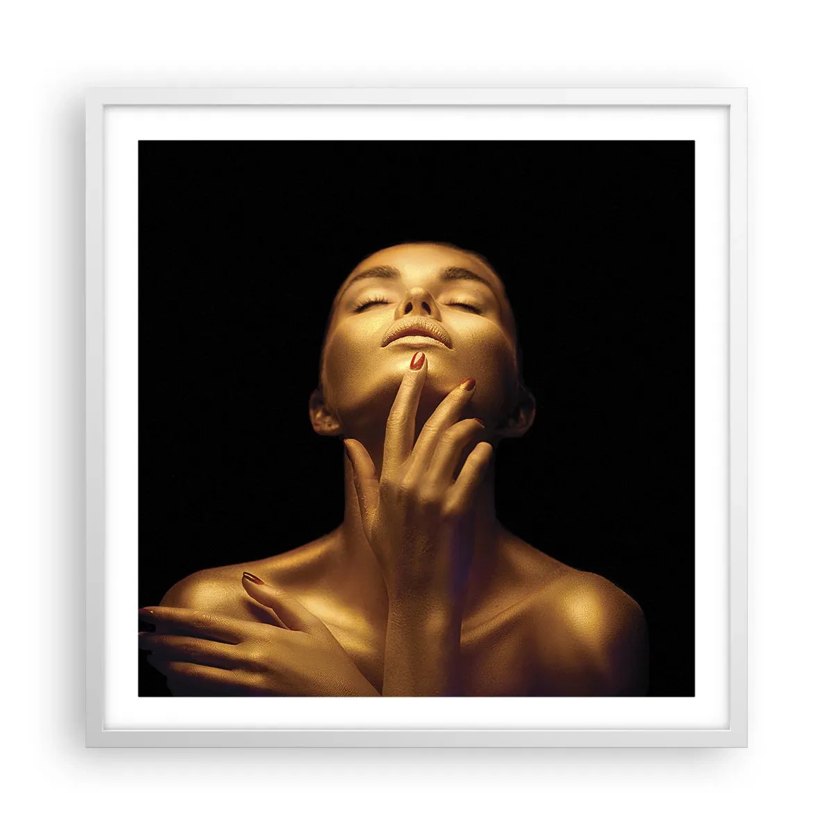 Poster in cornice bianca - Come seta d'oro - 60x60 cm